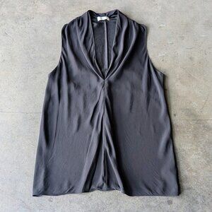 Ramy Brook Samantha V-Neck Tank Top Silk Black small